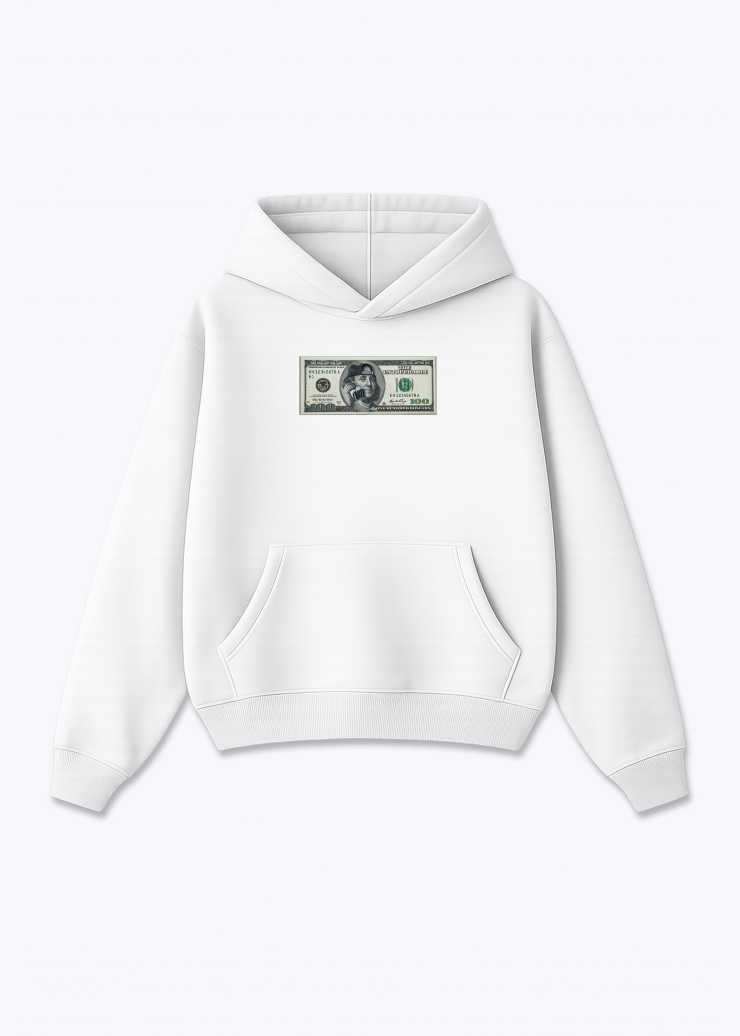 Oversized Hoodie - White Front (Designed)