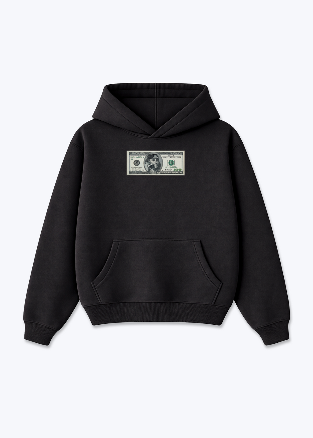 Oversized Hoodie - Black Front (Designed)