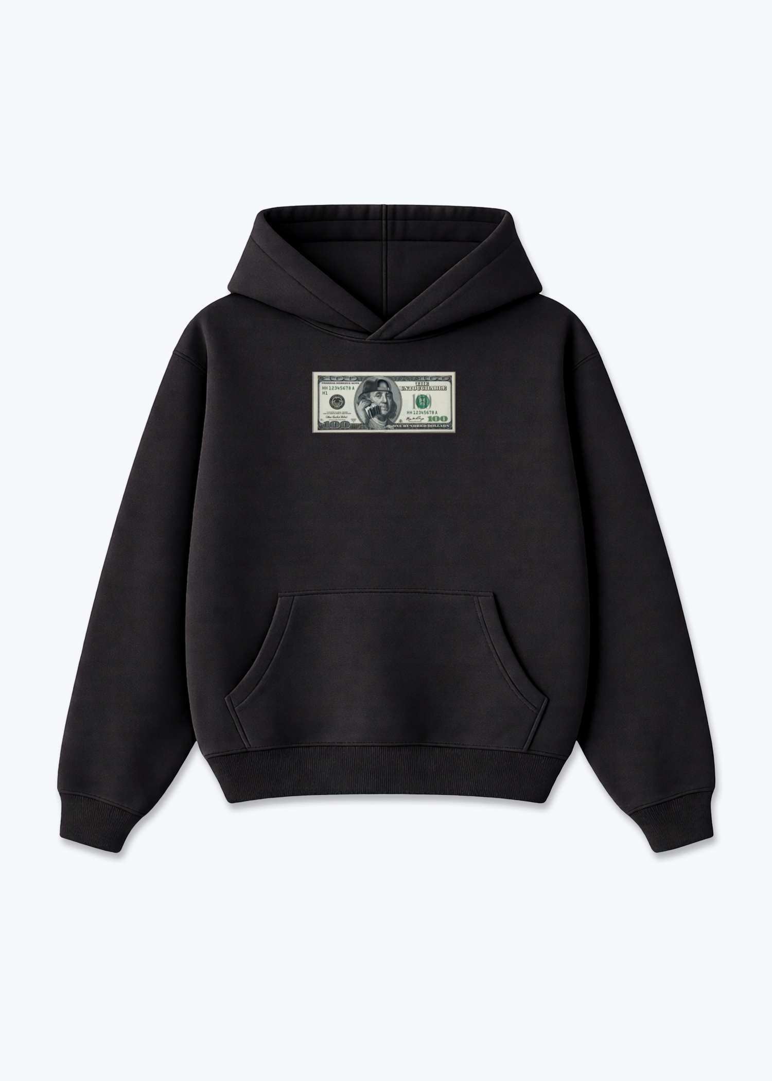 Oversized Hoodie - Black Front (Designed)