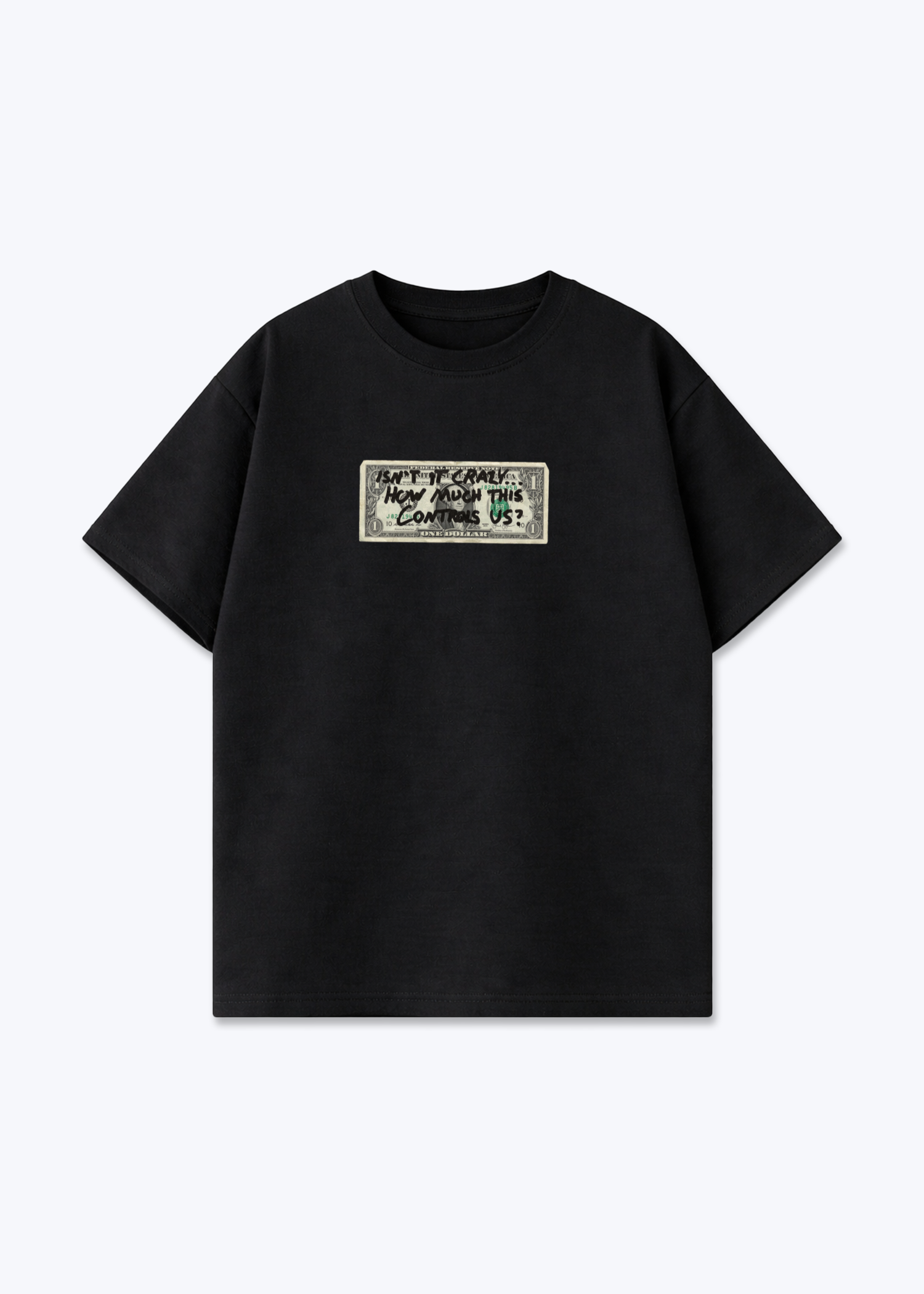 Oversized Shirt - Black Front (Designed)