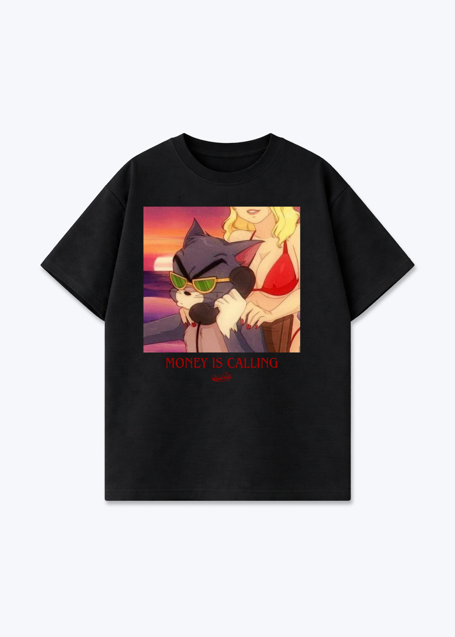 MONEY IS CALLING OVERSIZED TEE - Black Front (Designed)