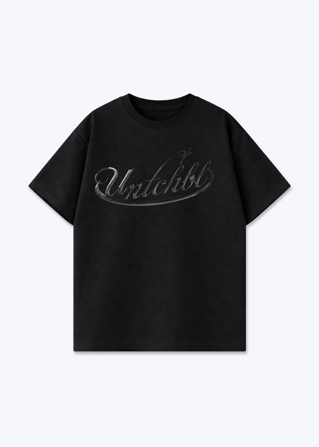 Oversized Shirt - Black Front (Designed)