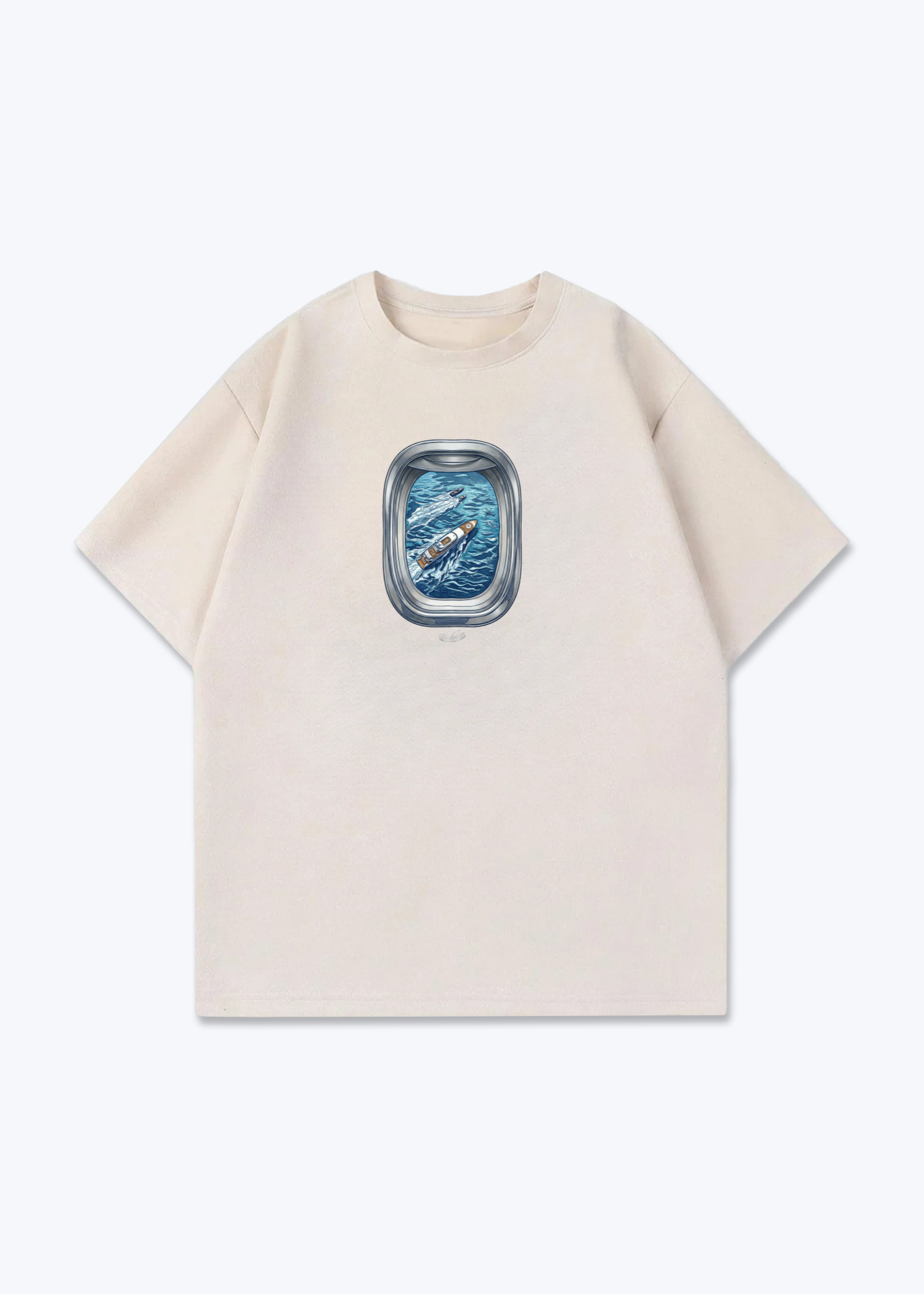 FRAME TEE - Beige Front (Designed)