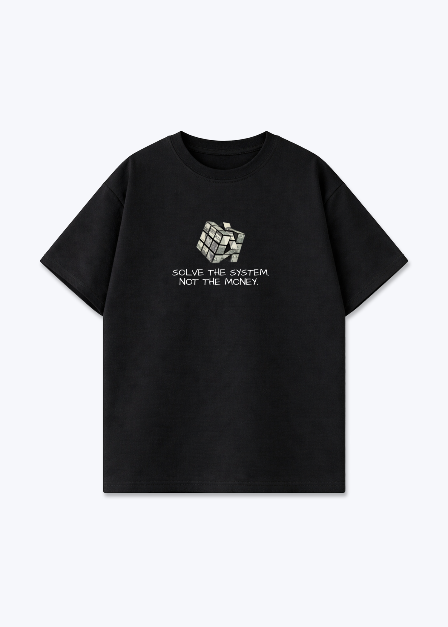 SOLVE THE SYSTEM TEE - Black Front (Designed)