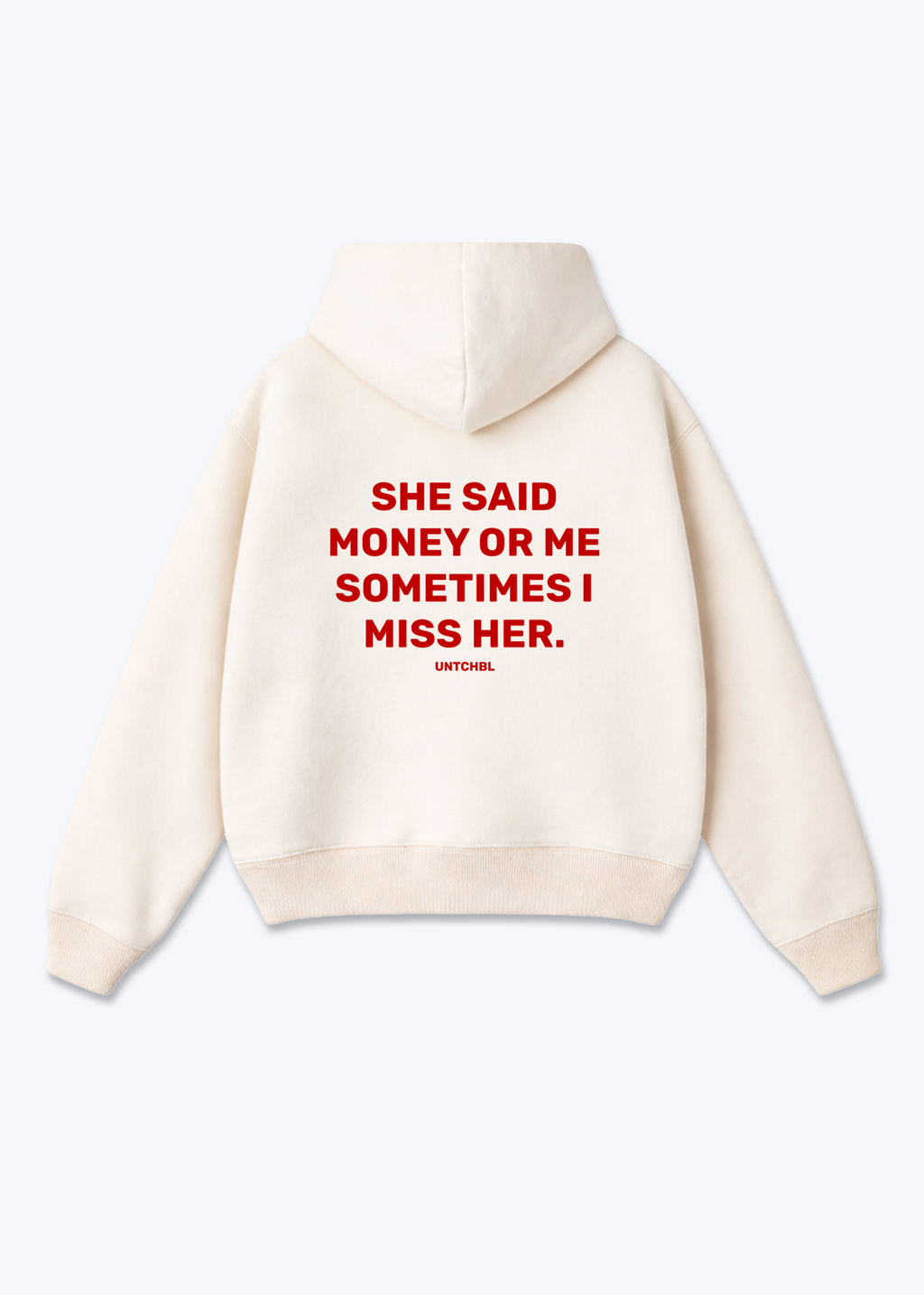 SHE SAID HOODIE - Beige Back (Designed)