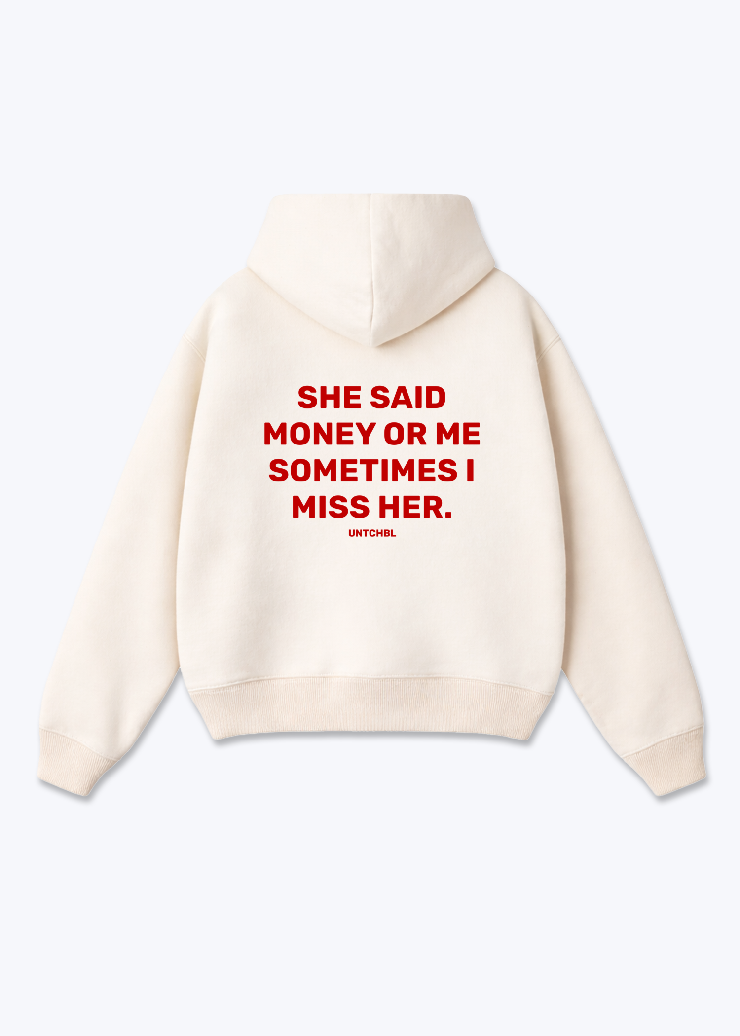 SHE SAID HOODIE - Beige Back (Designed)