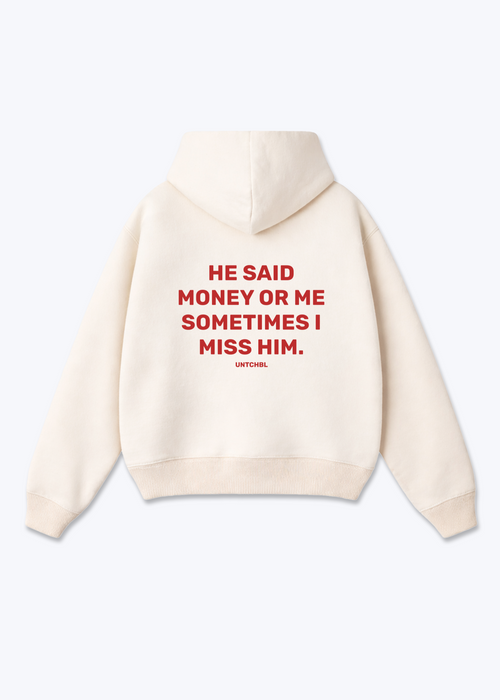 HE SAID HOODIE - Beige Back (Designed)