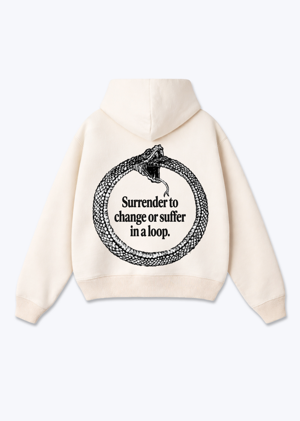 SURRENDER TO CHANGE HOODIE - Beige Back (Designed)