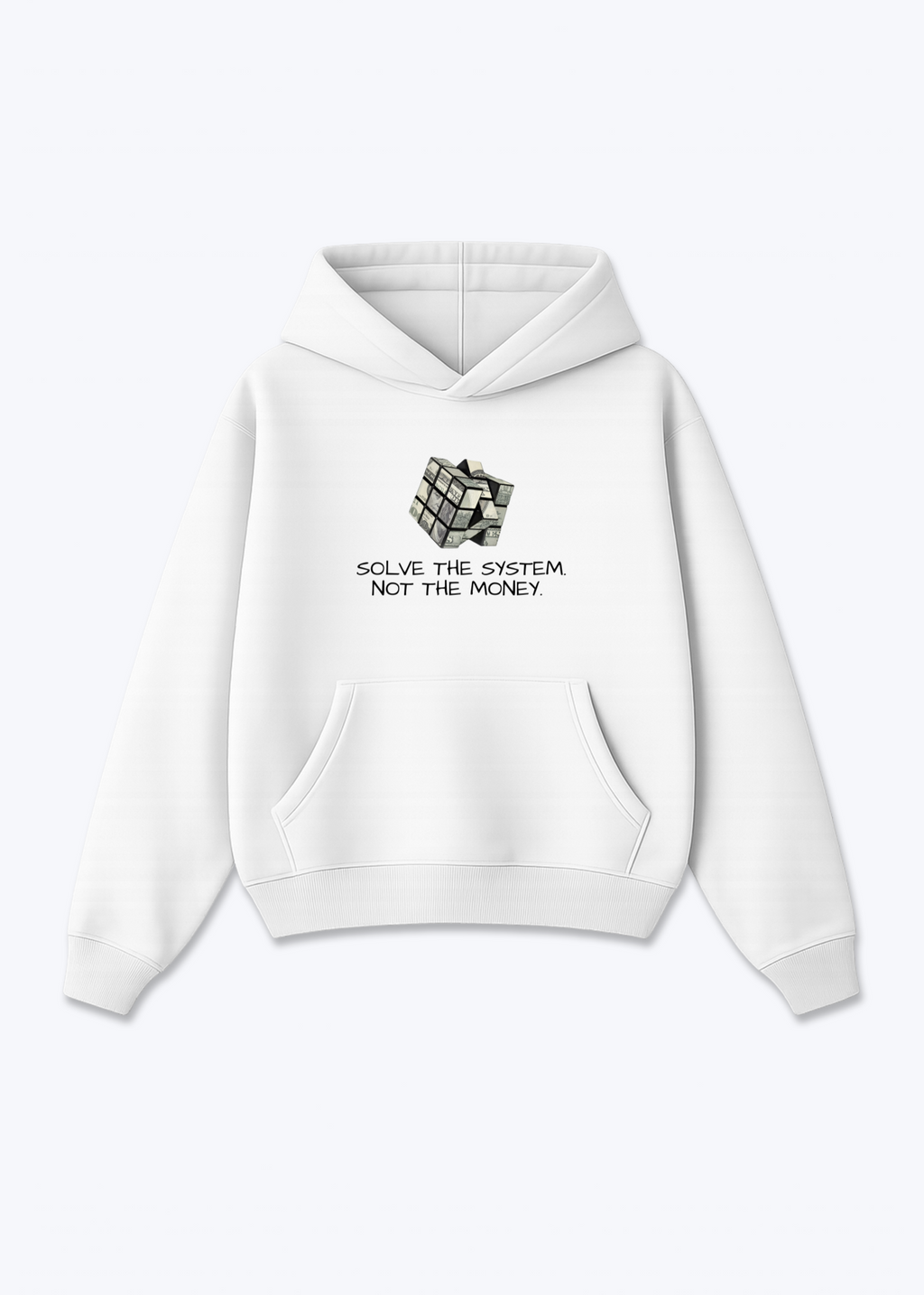 SOLVE THE SYSTEM HOODIE - White Front (Designed)