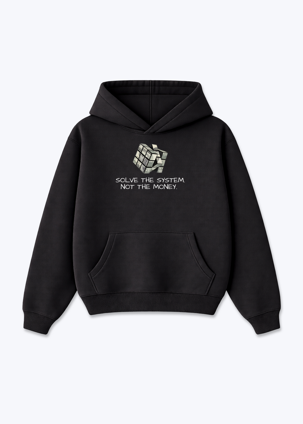 SOLVE THE SYSTEM HOODIE - Black Front (Designed)