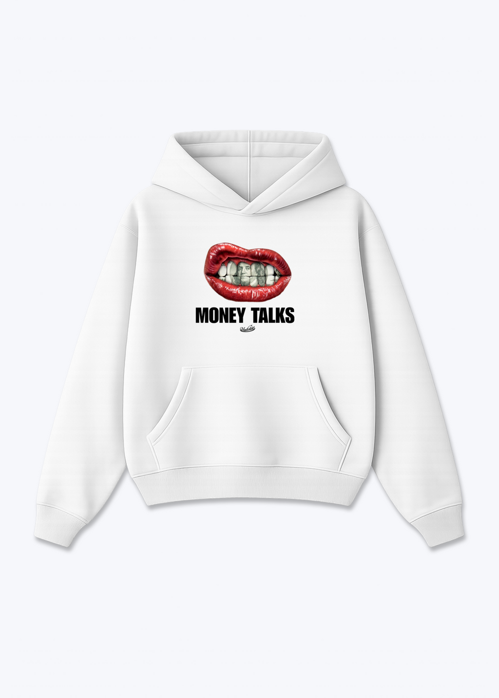MONEY TALKS HOODIE - White Front (Designed)