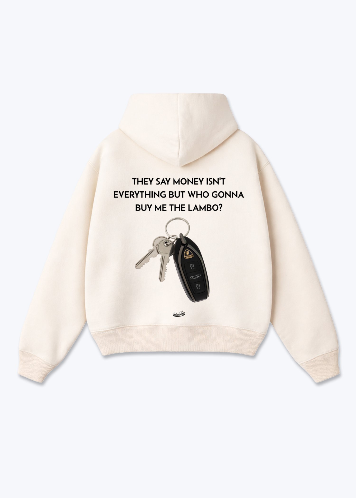 LAMBO KEY HOODIE - Beige Back (Designed)