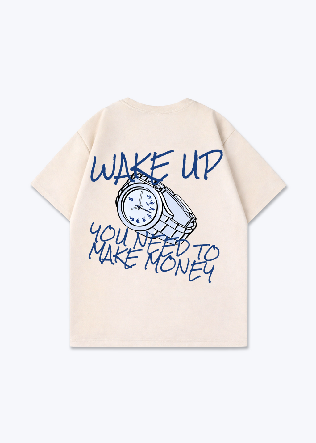 WAKE UP TEE - Beige Back (Designed)