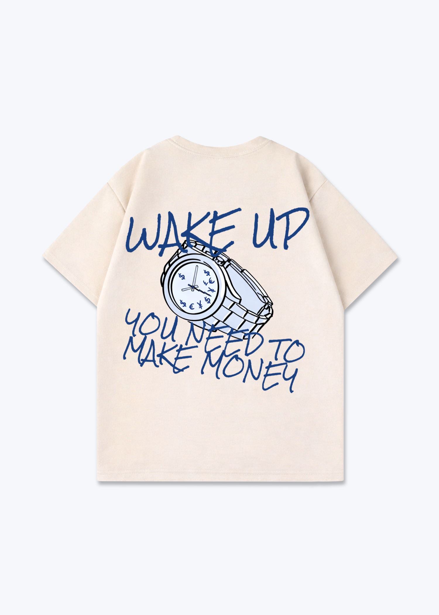 WAKE UP TEE - Beige Back (Designed)