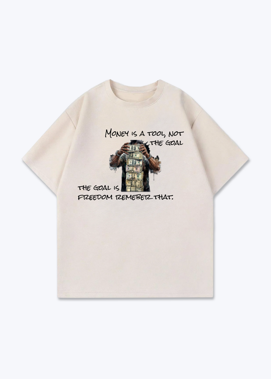 MONEY TOOL TEE - Beige Front (Designed)