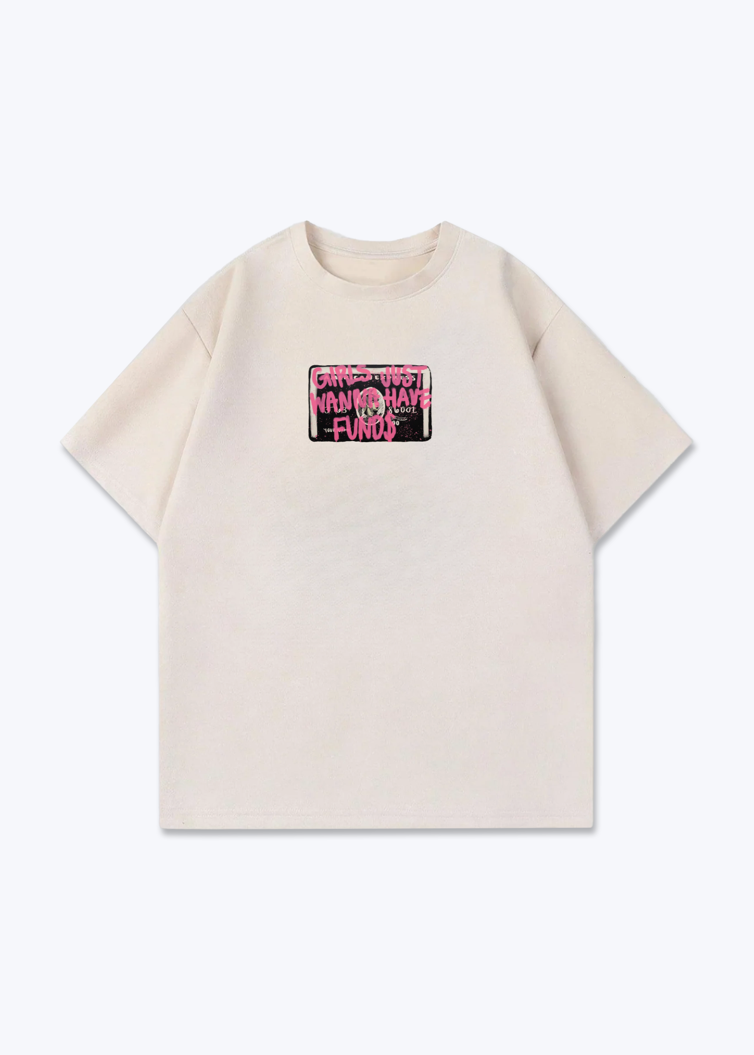 Oversized Shirt - Beige Front (Designed)