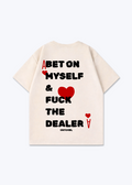 BET ON MYSELF TEE - Beige Back (Designed)