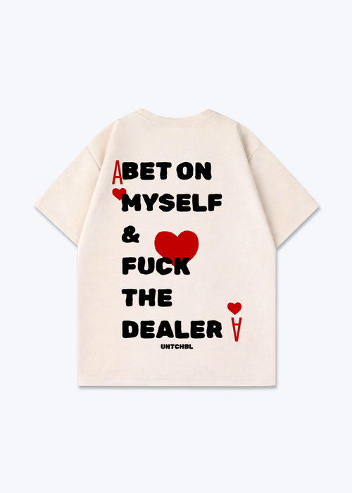 BET ON MYSELF TEE - Beige Back (Designed)