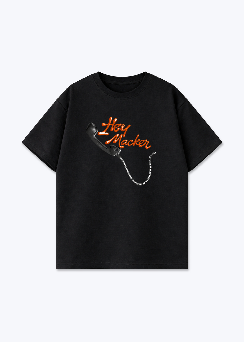 HEY MACKER TEE - Black Front (Designed)