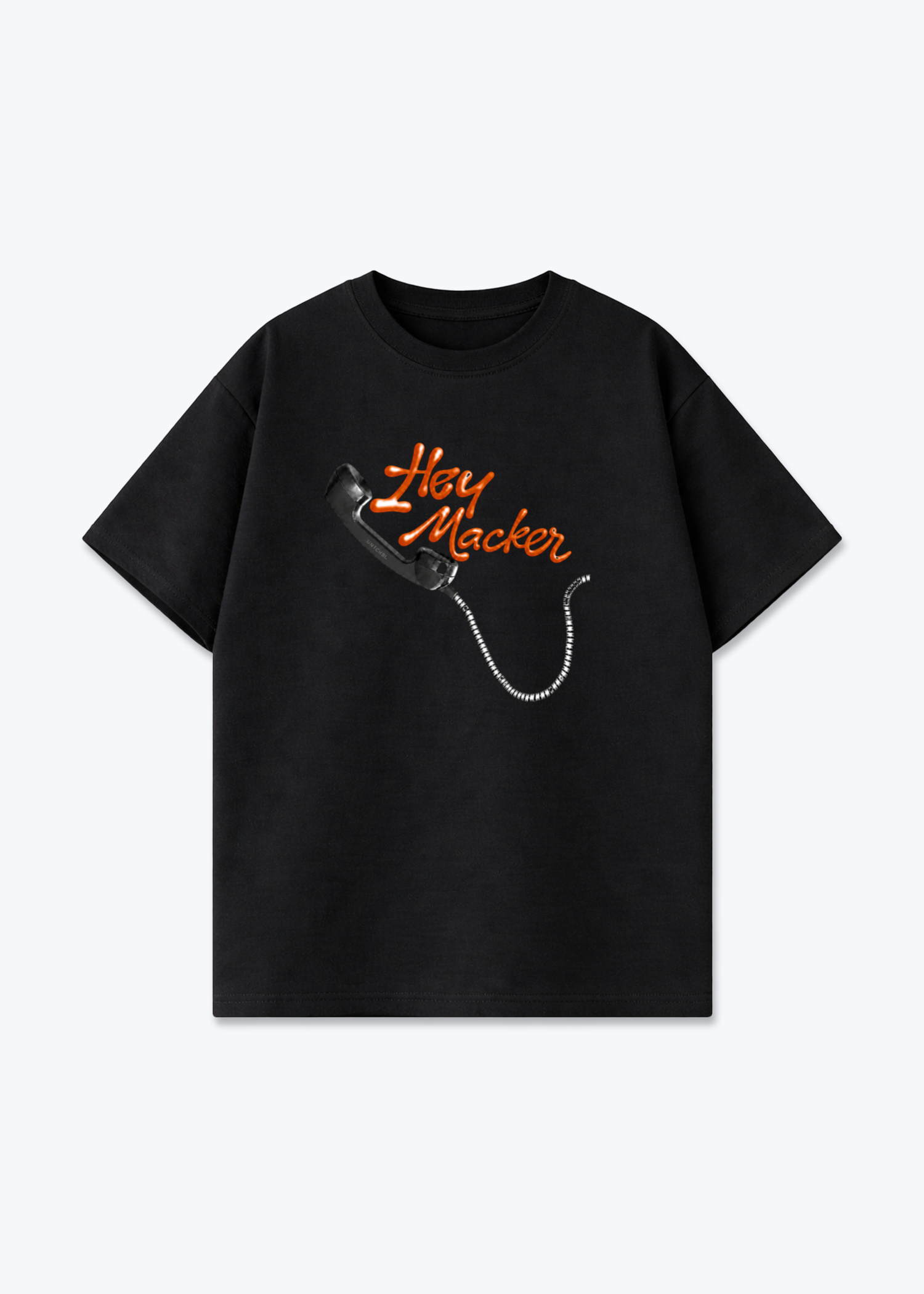 HEY MACKER TEE - Black Front (Designed)